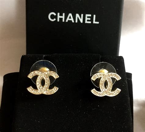 chanel earrings cc studs replica|Chanel cc logo stud earrings.